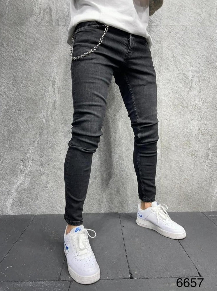 Jeans noir skinny fashion classique homme ilannfive