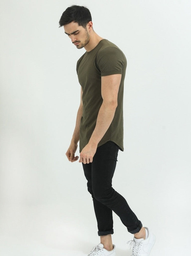 T-shirt oversize manche courte kaki homme