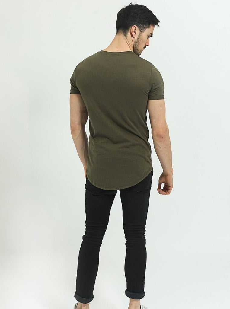 T-shirt oversize manche courte kaki homme