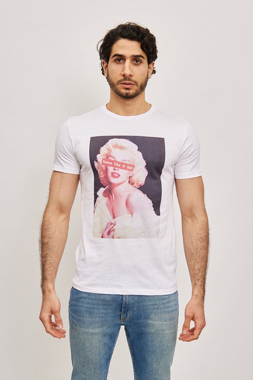 T-shirt à manches courtes blanc graphique Marilyn Monroe Mentex ilannfive