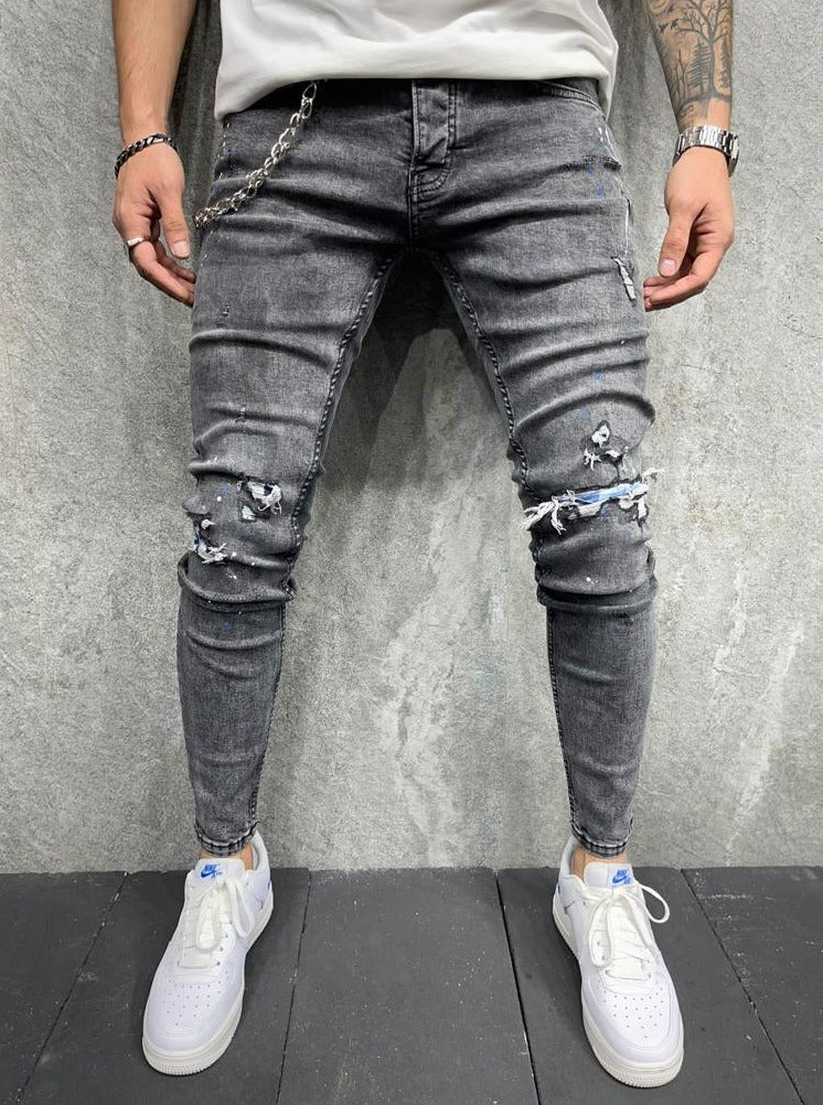 Jeans skinny gris homme ilannfive