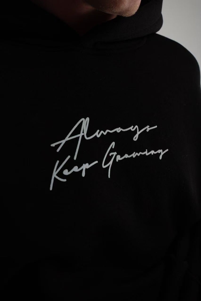 Sweat à capuche imprimé noir