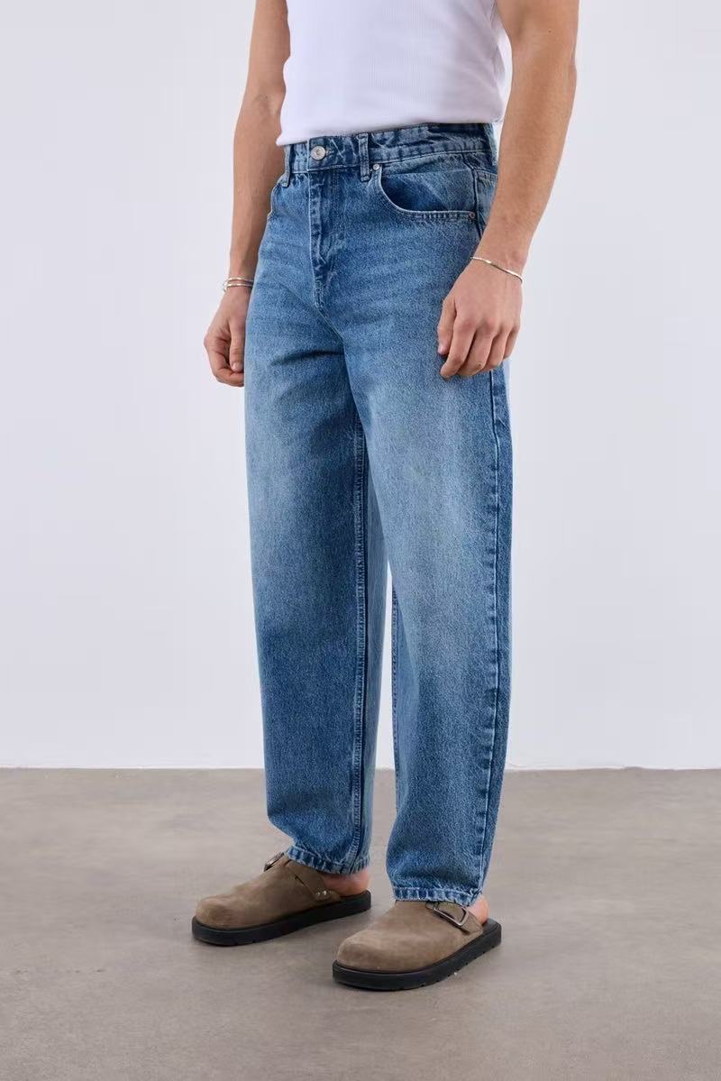 Jean Homme Coupe Loose – Denim Bleu Vintage