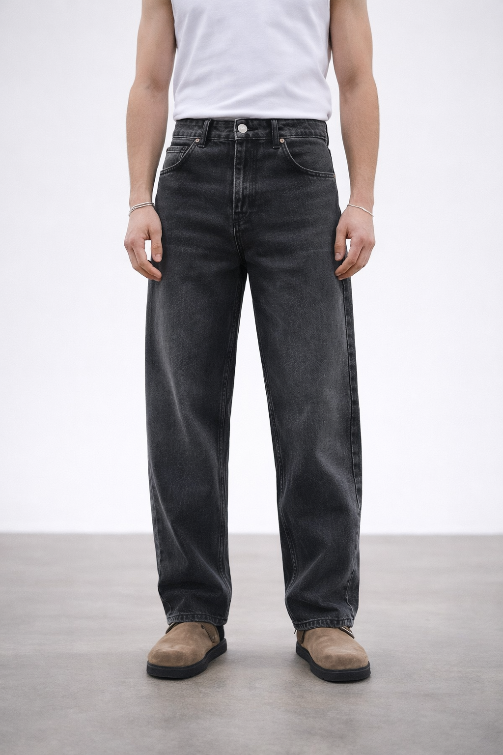 Jean Homme Coupe Loose Noir