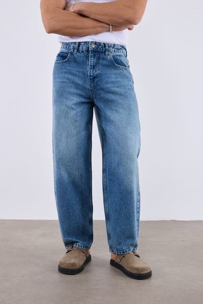 Jean Homme Coupe Loose – Denim Bleu Vintage