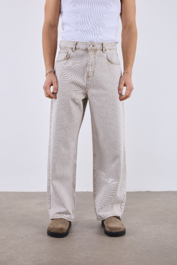 Jean droit beige
