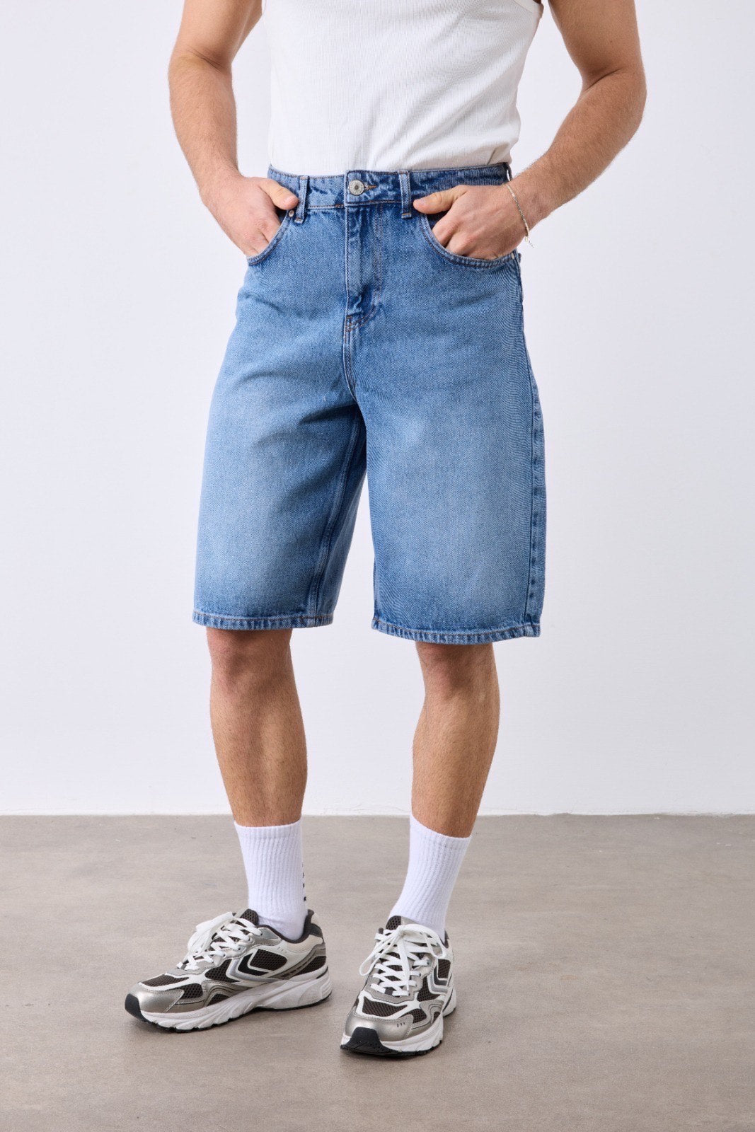 Short en jean BLEU