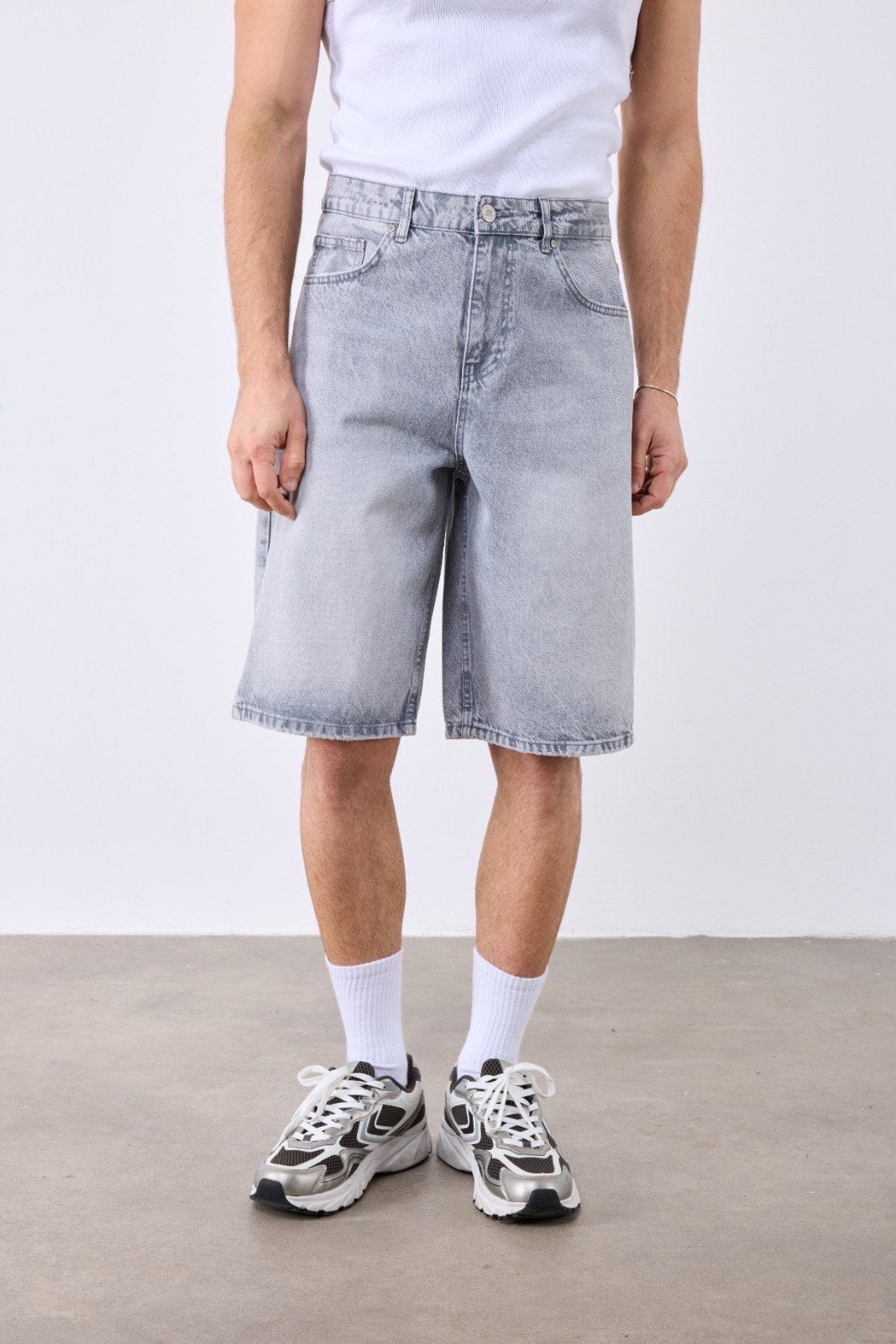 Short en jean GRIS