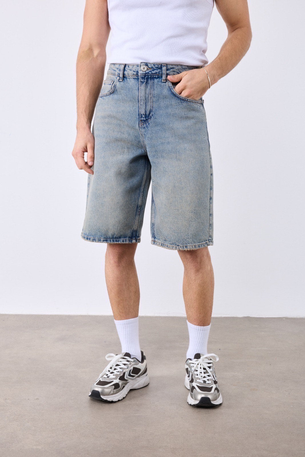 Short en jean bleu