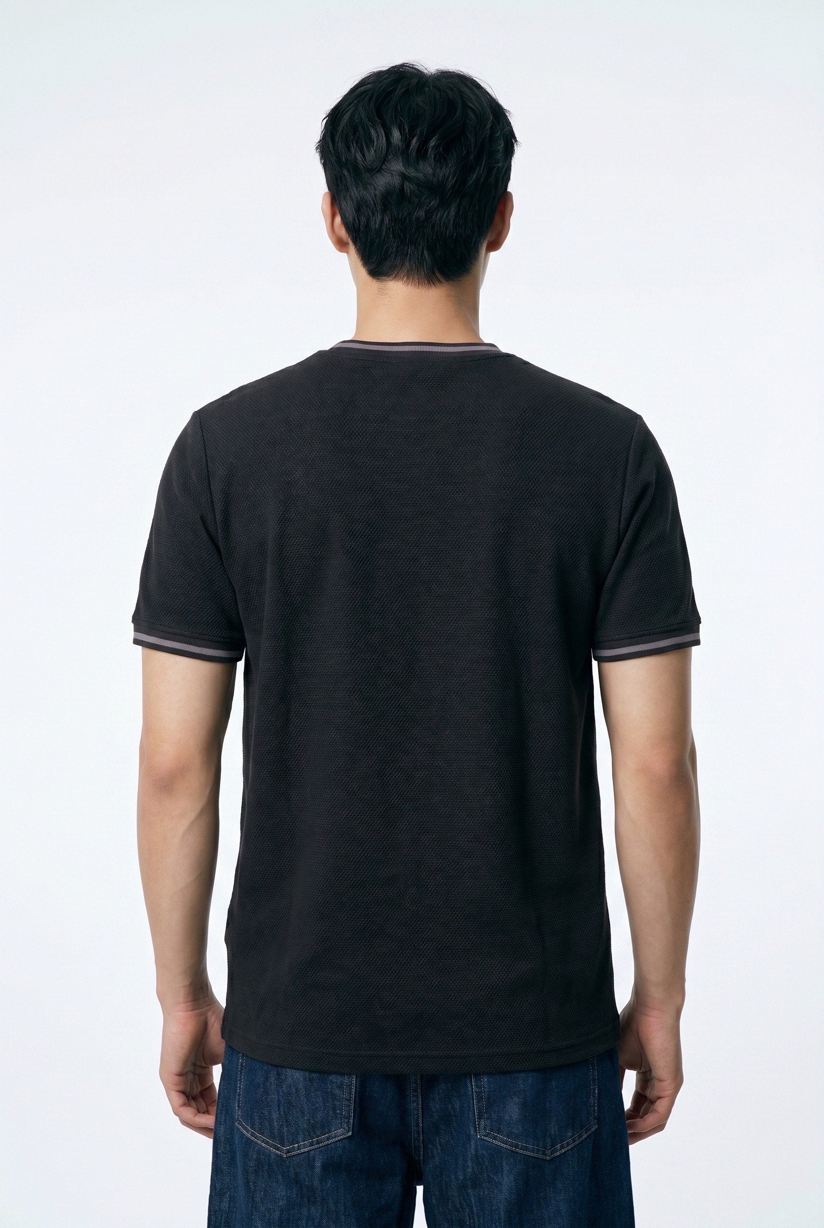 T-shirt homme noir texturé