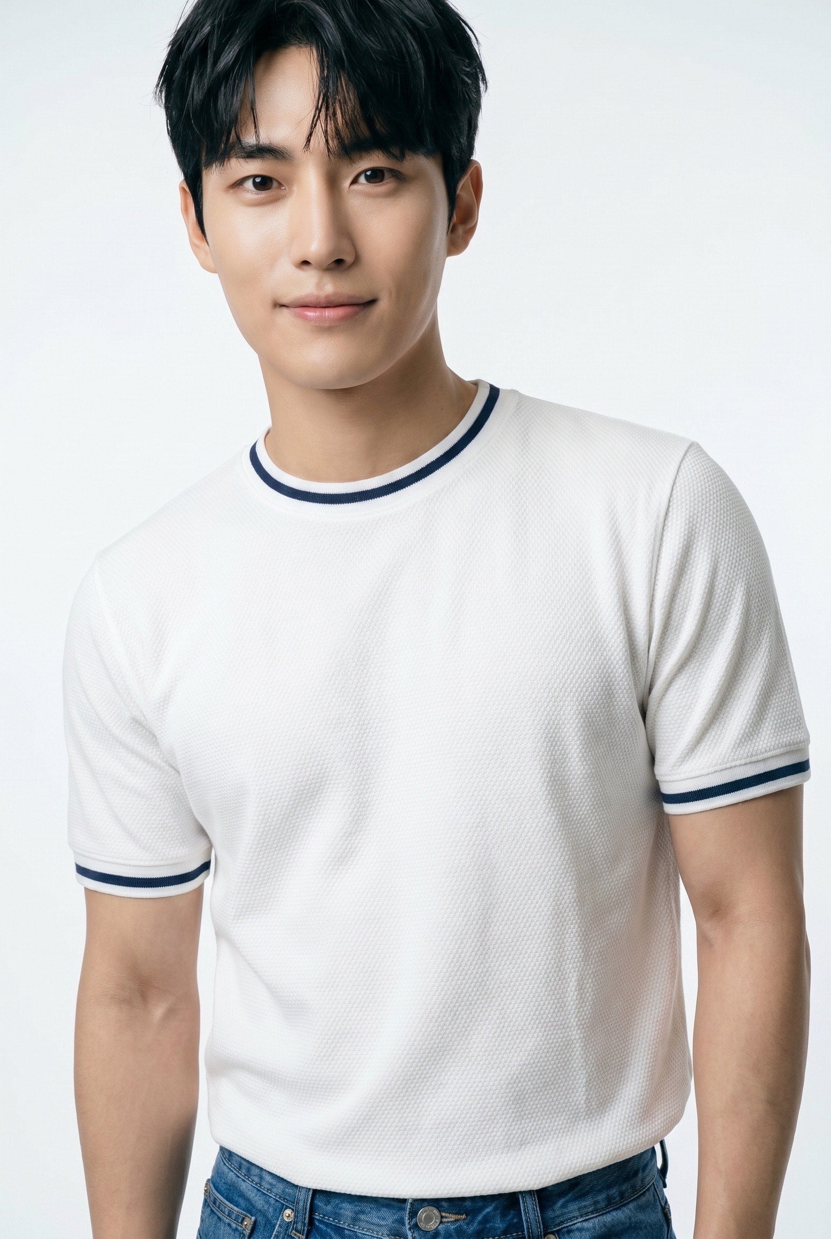 T-shirt homme blanc texturé