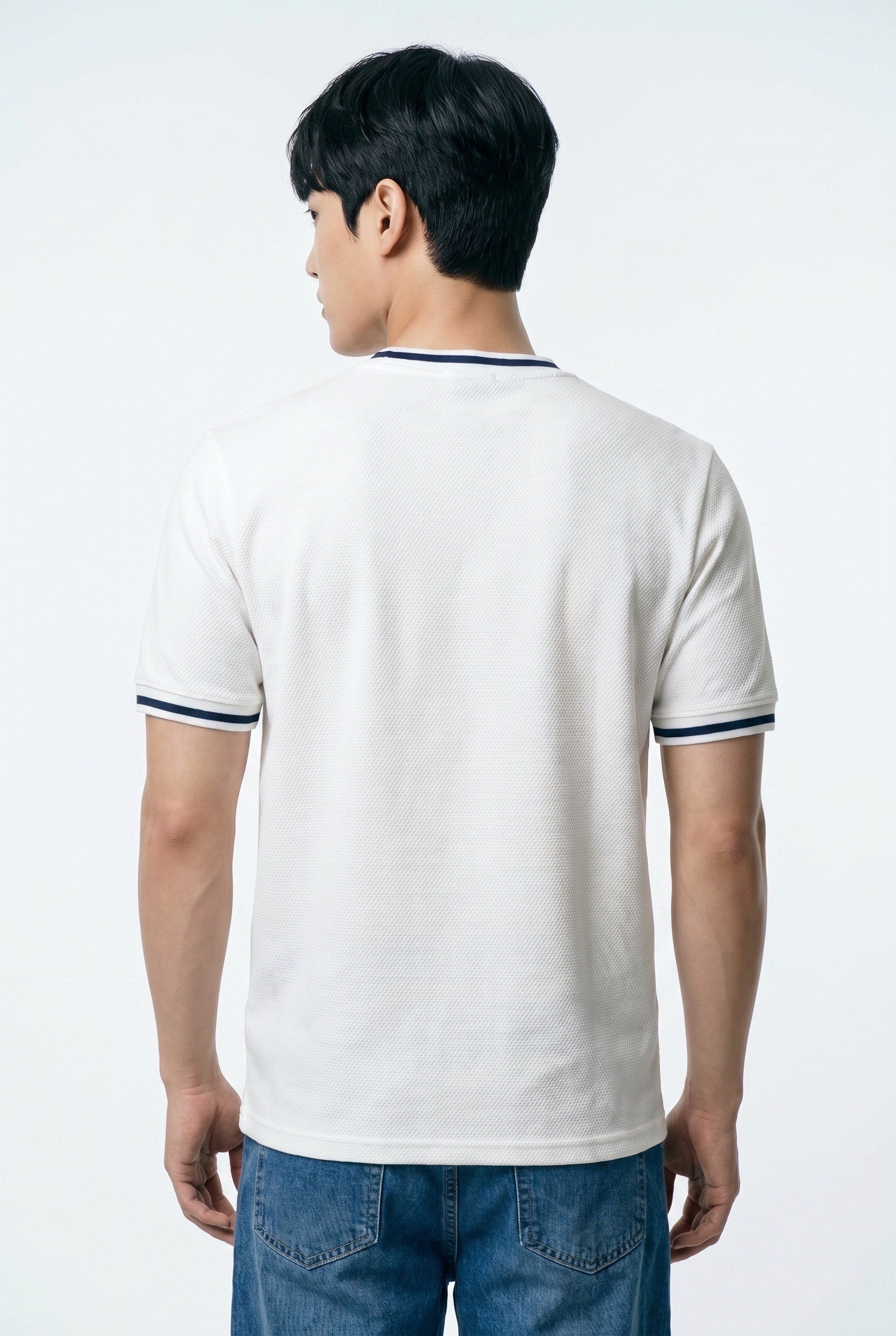 T-shirt homme blanc texturé
