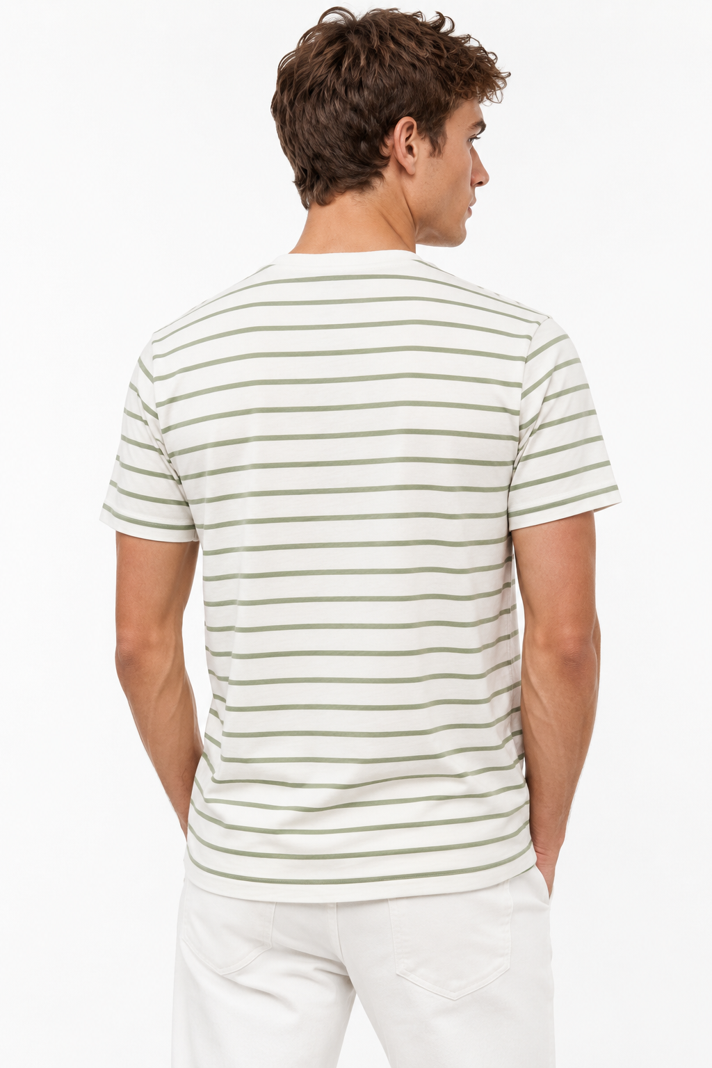 T-shirt homme rayé Vert