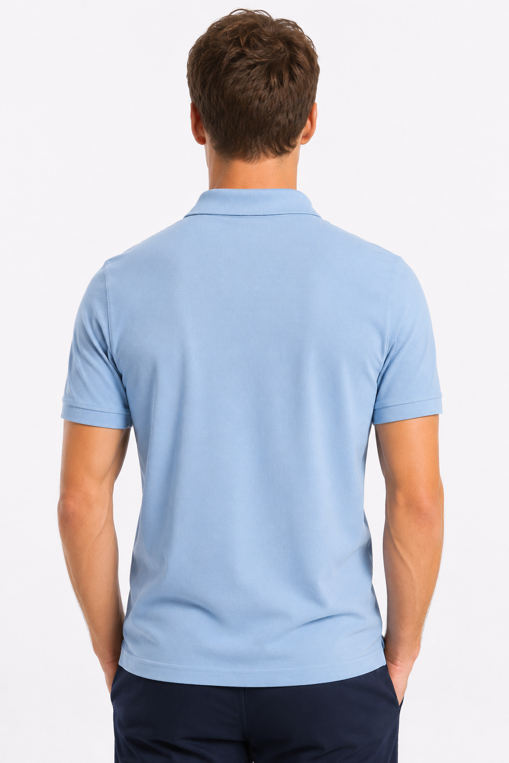 Polo homme bleu en maille piquée