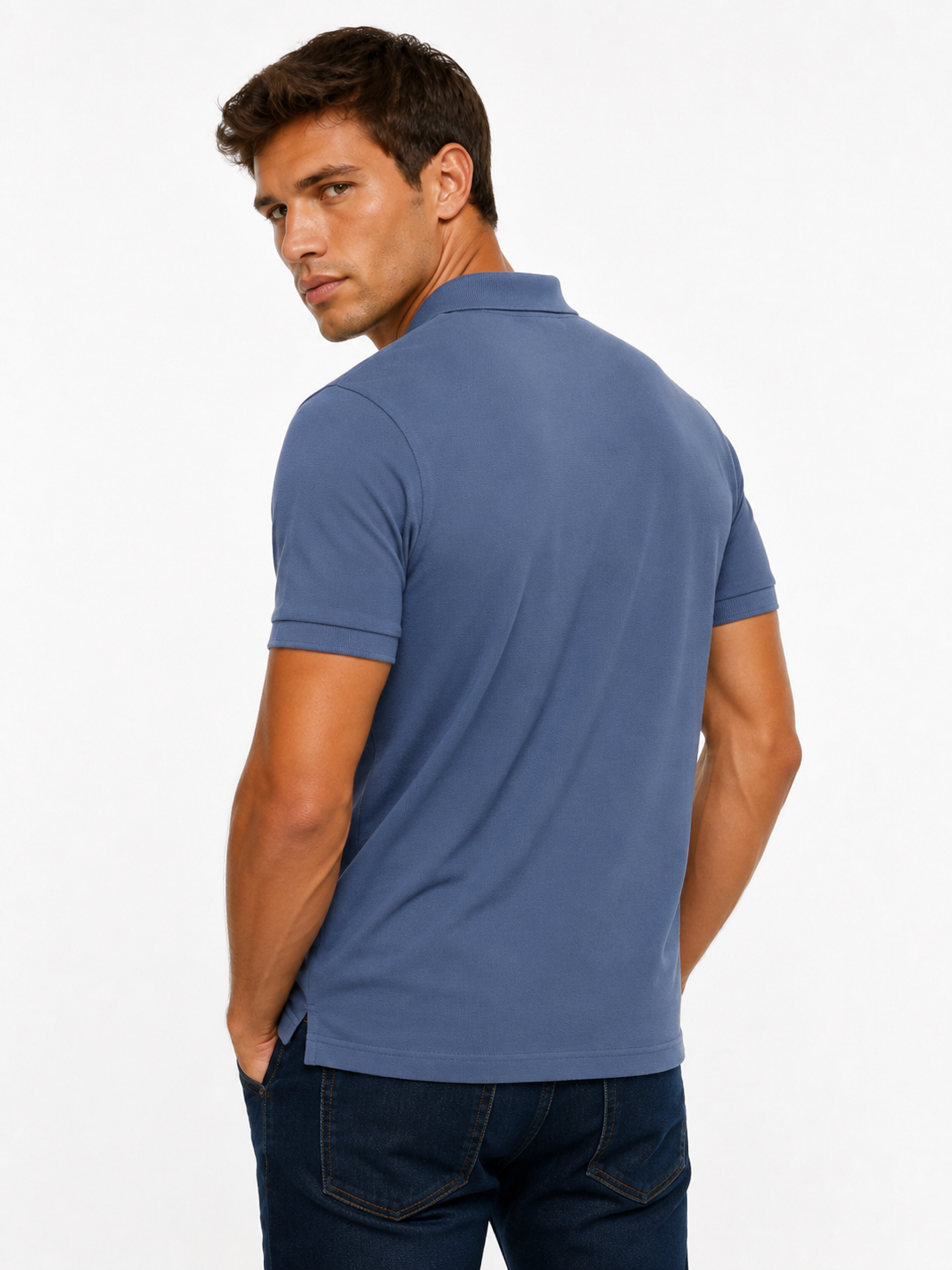 Polo homme marine en maille piquée