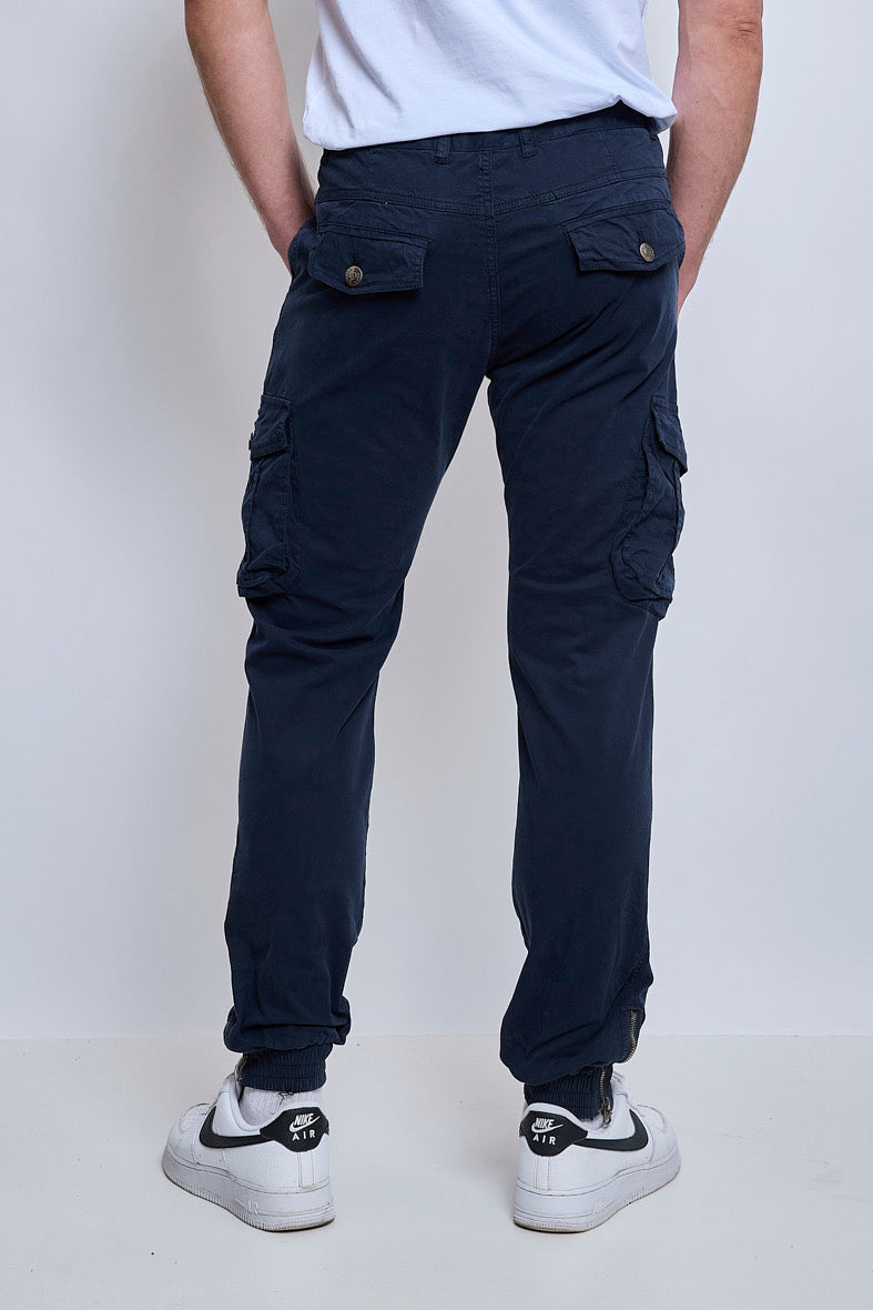 pantalon cargo bleu marine JM5534-2