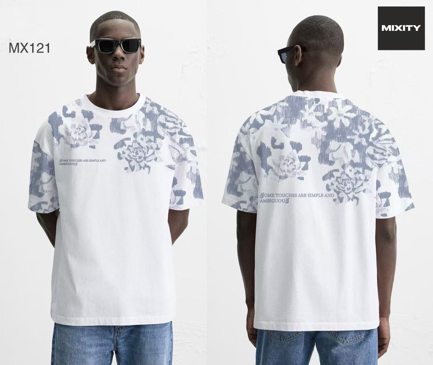 T-shirt oversize à imprimé floral abstrait
