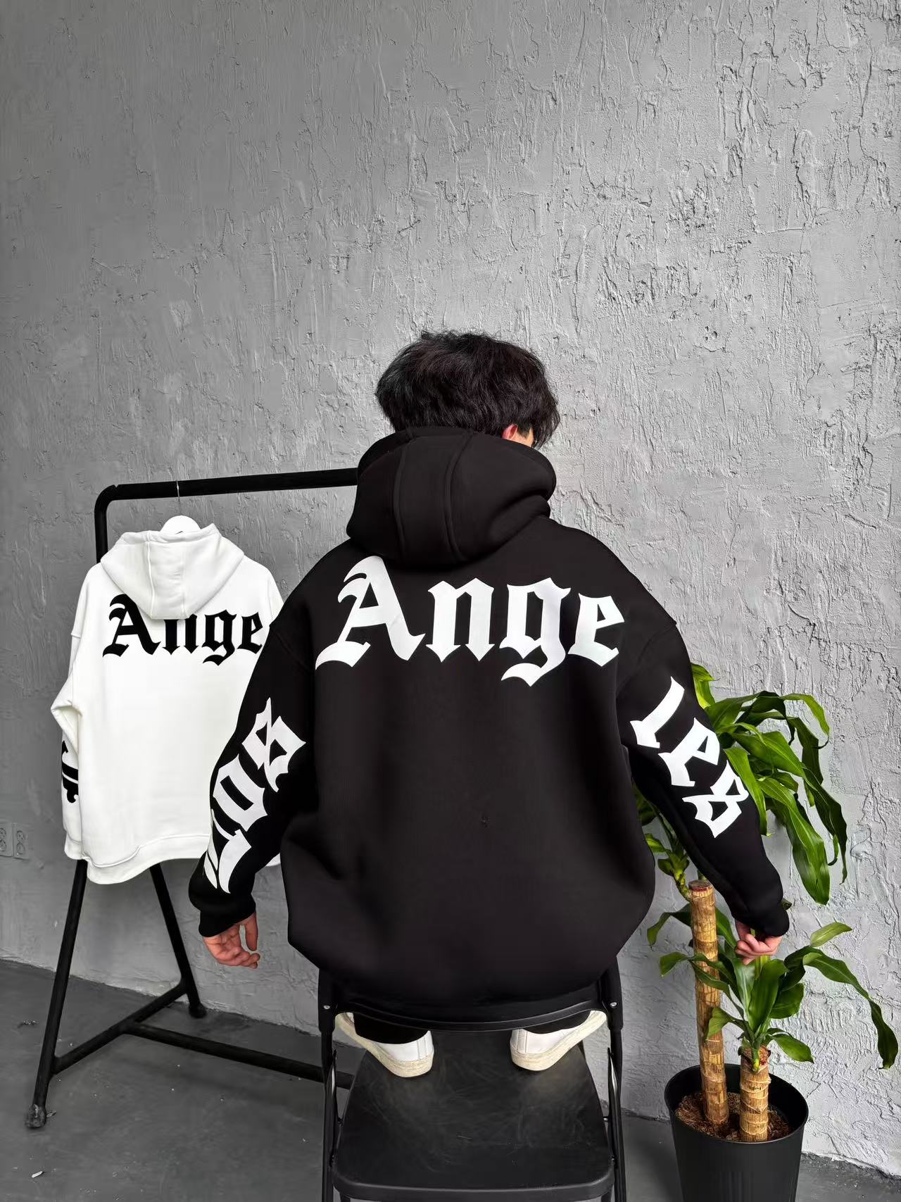 Sweat à Capuche Oversize Homme – Impression "Los Angeles" Style Streetwear