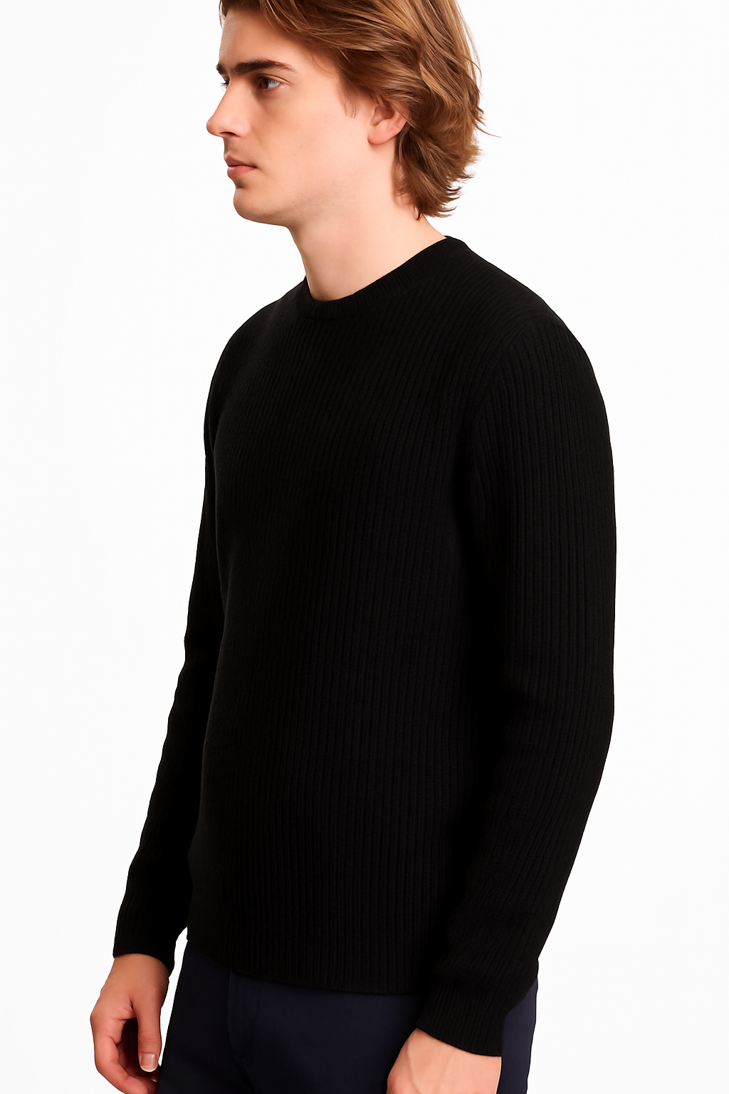 Pull Homme – Col Rond Maille côtelées