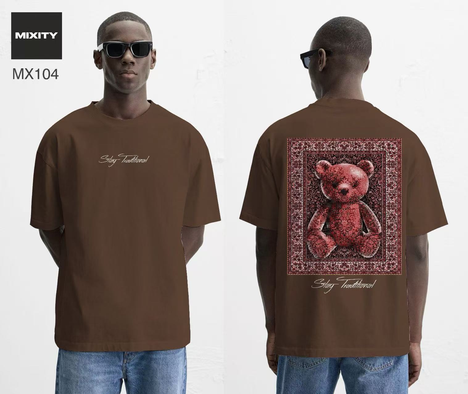 T-shirt oversize avec motif ours