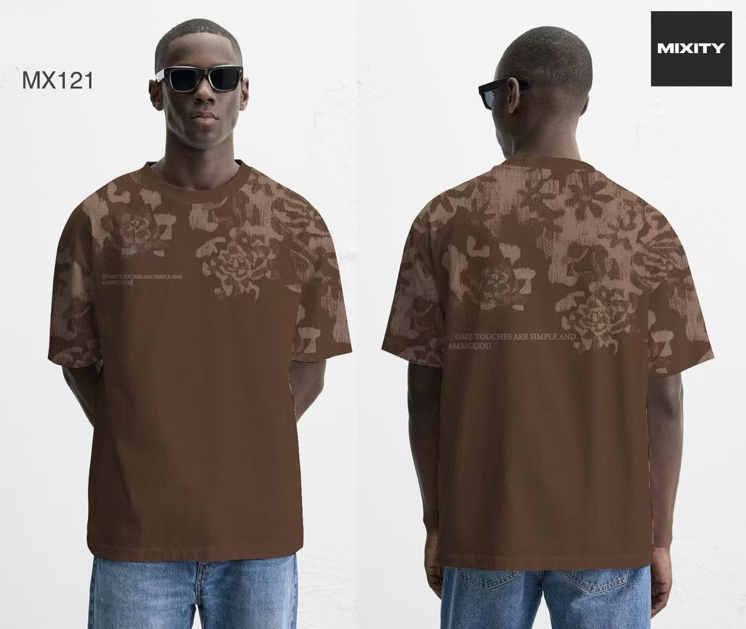T-shirt oversize à imprimé floral abstrait