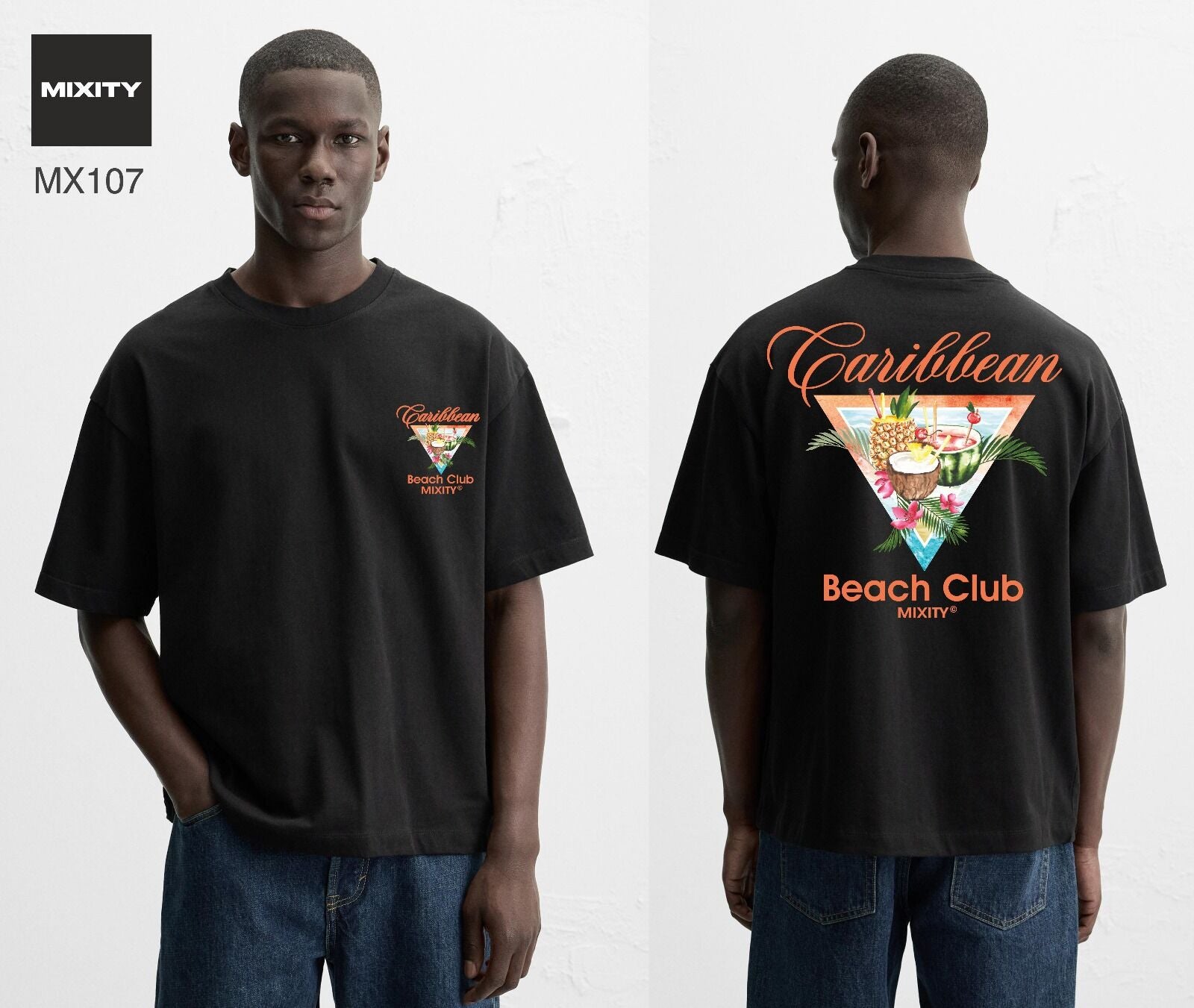 T-shirt OVERSIZE noir CARIBBEAN