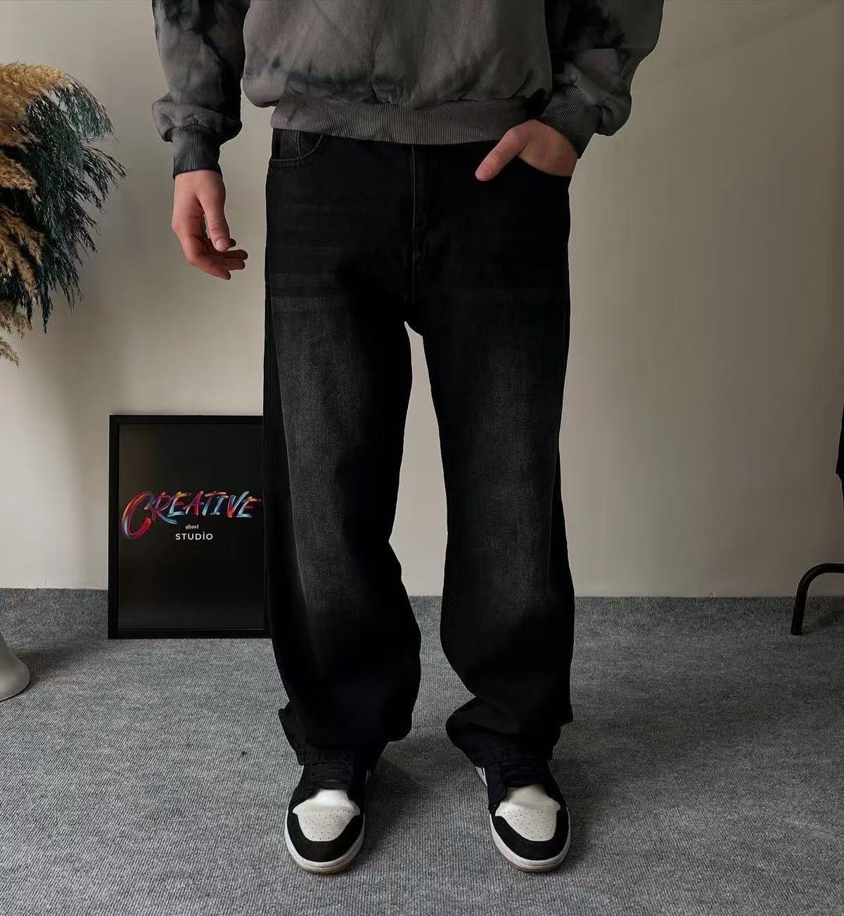 Jean Homme Noir baggy