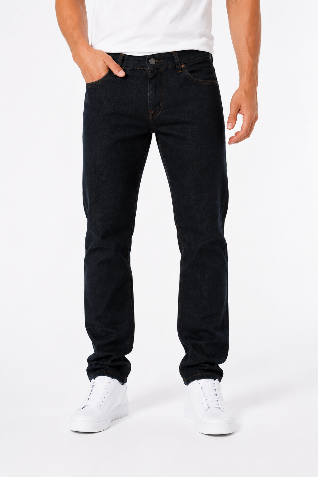 Jean homme noir coupe droite