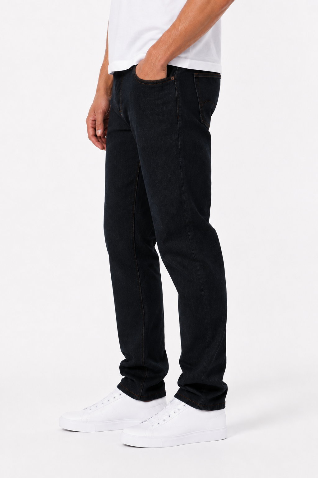Jean homme noir coupe droite