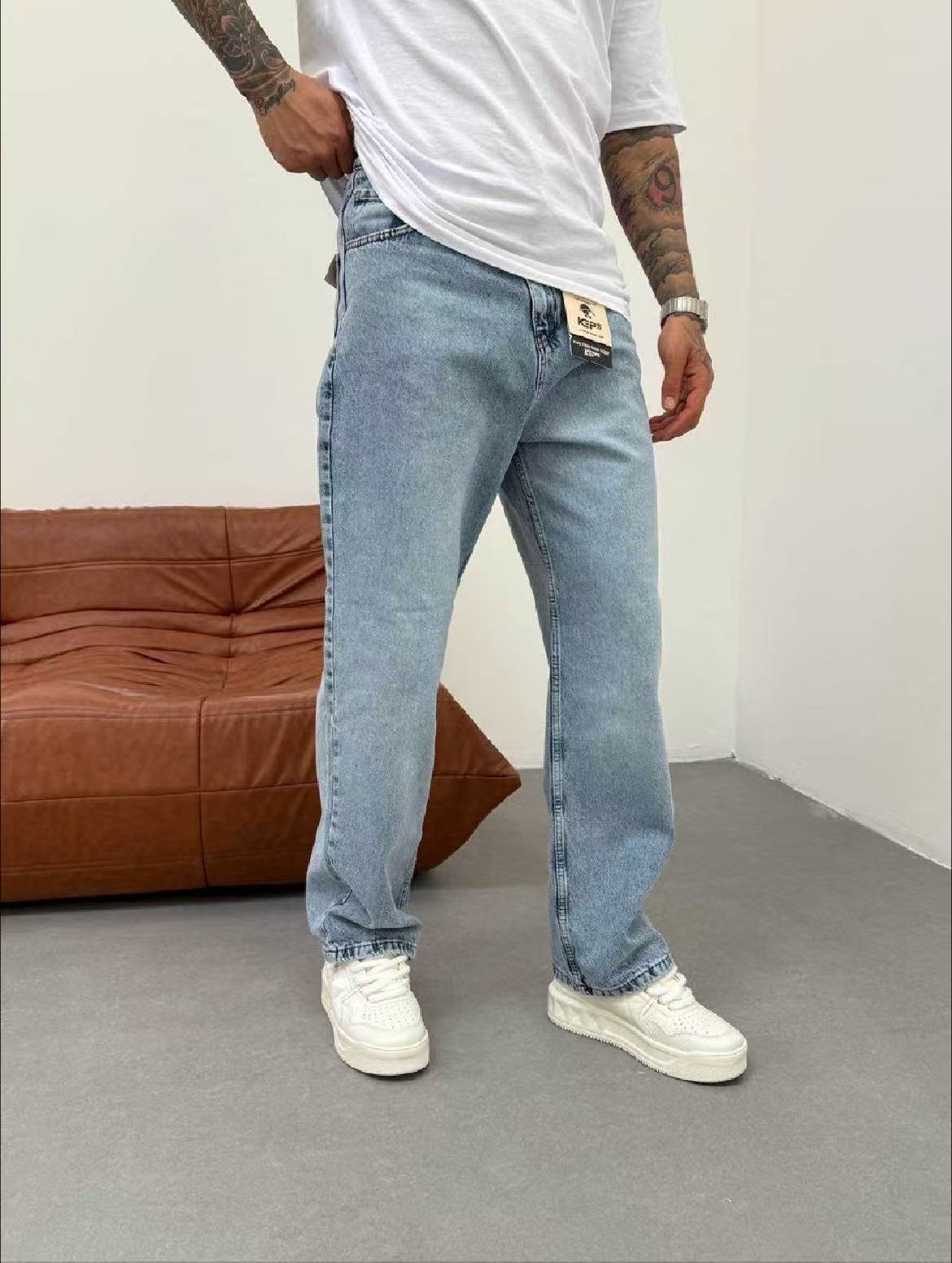 Jean Droit Bleu Clair Homme