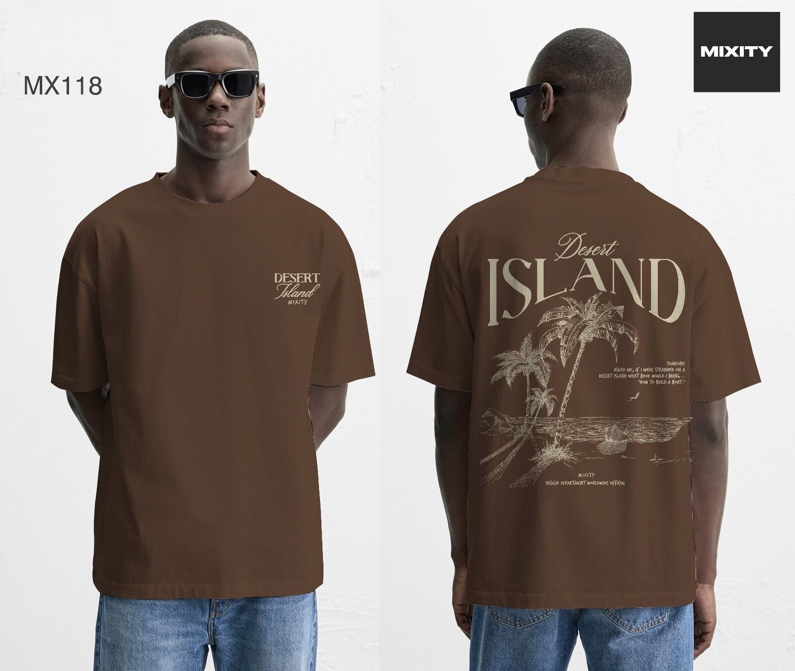 T-shirt marron ISLAND