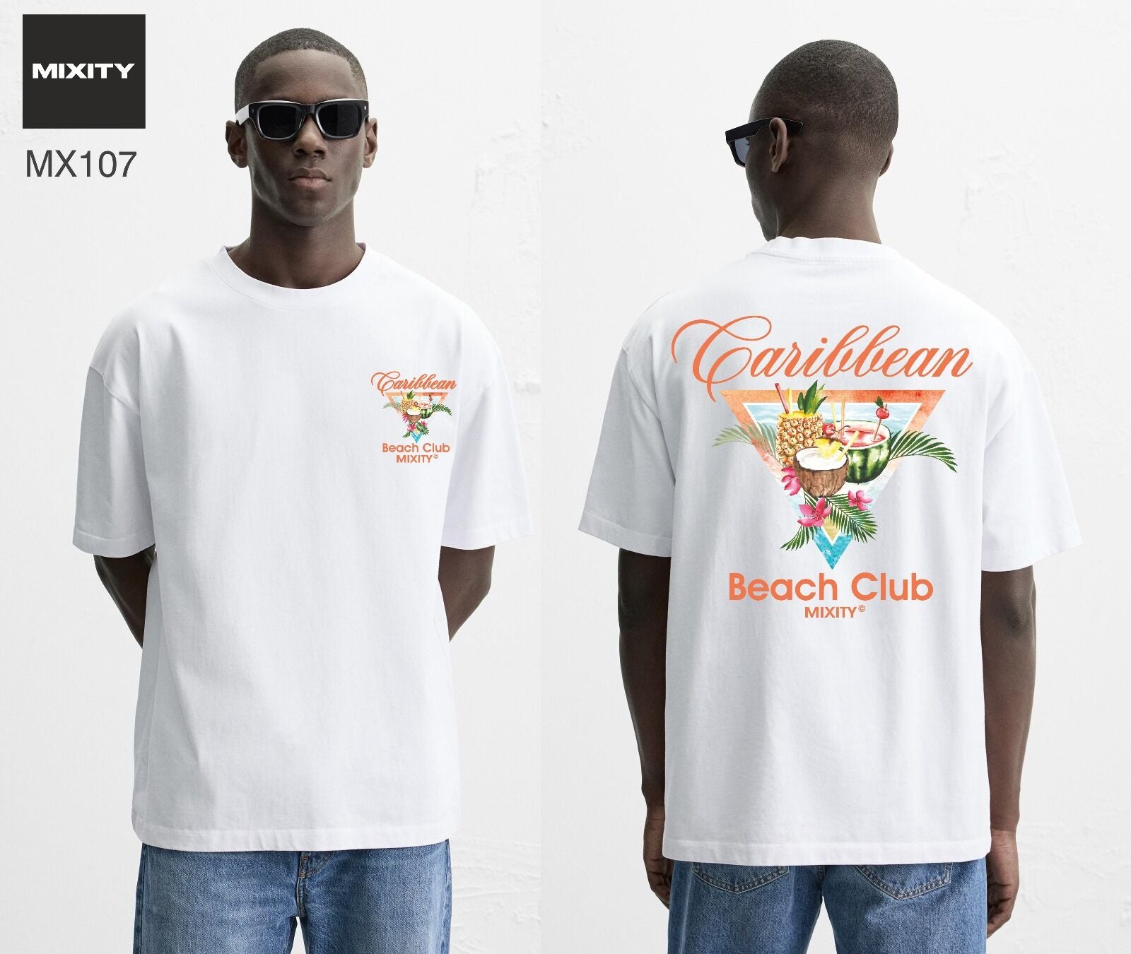 T-shirt OVERSIZE blanc CARIBBEAN
