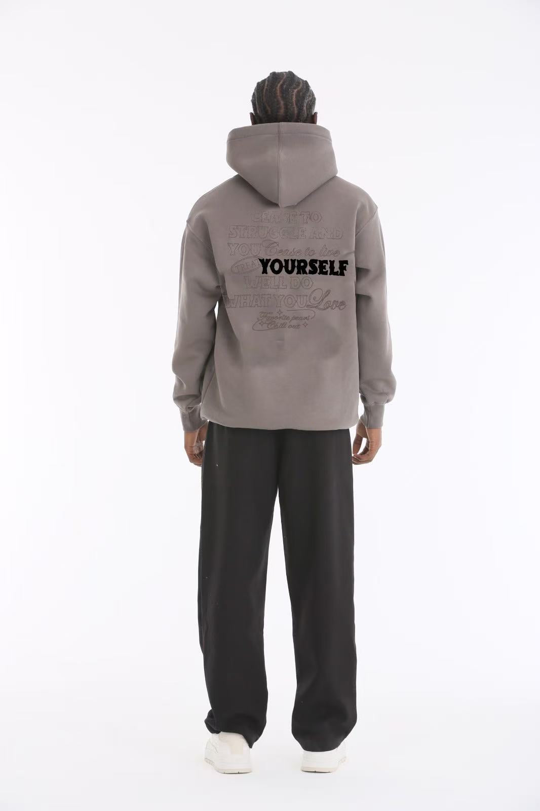 Sweat à capuche imprimé "YOURSELF"