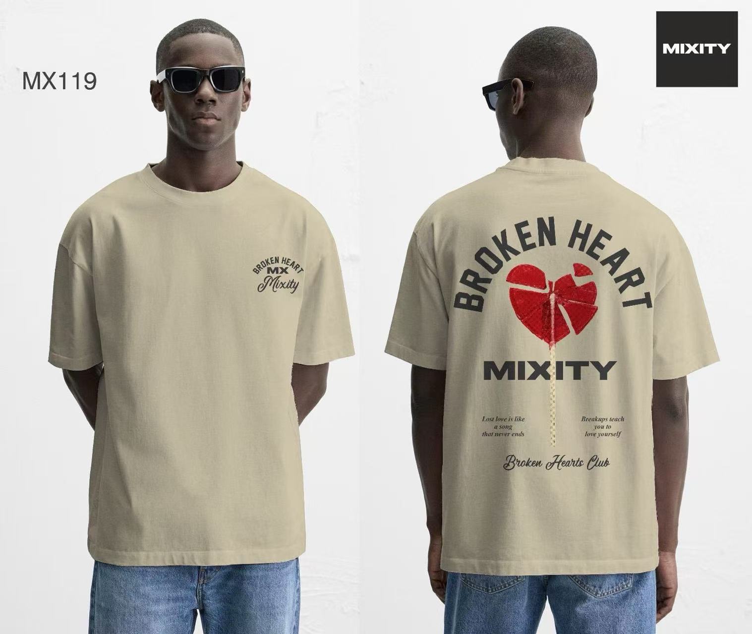T-shirt beige BROKEN HEART