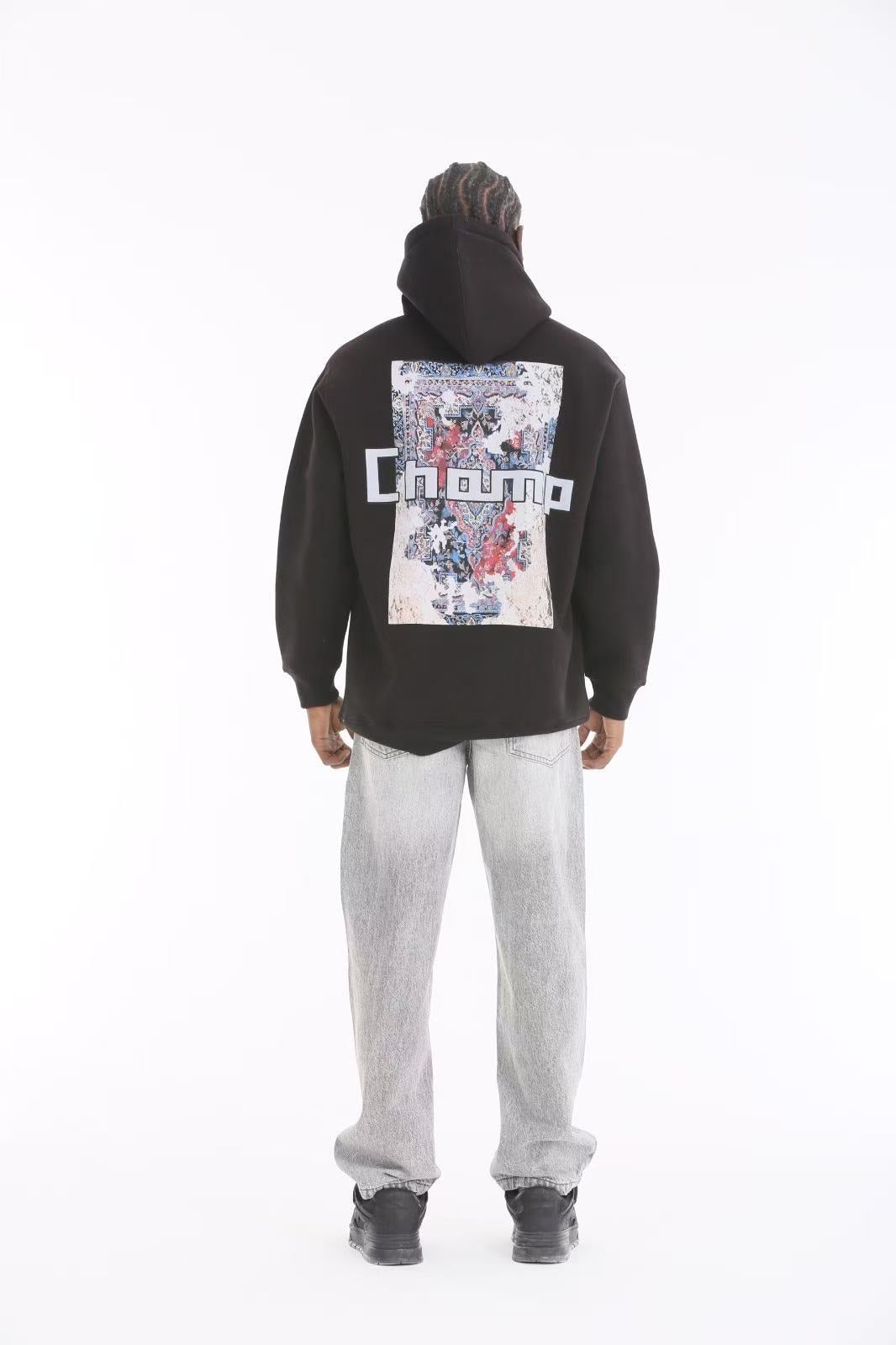 Sweat à capuche imprimé graphique