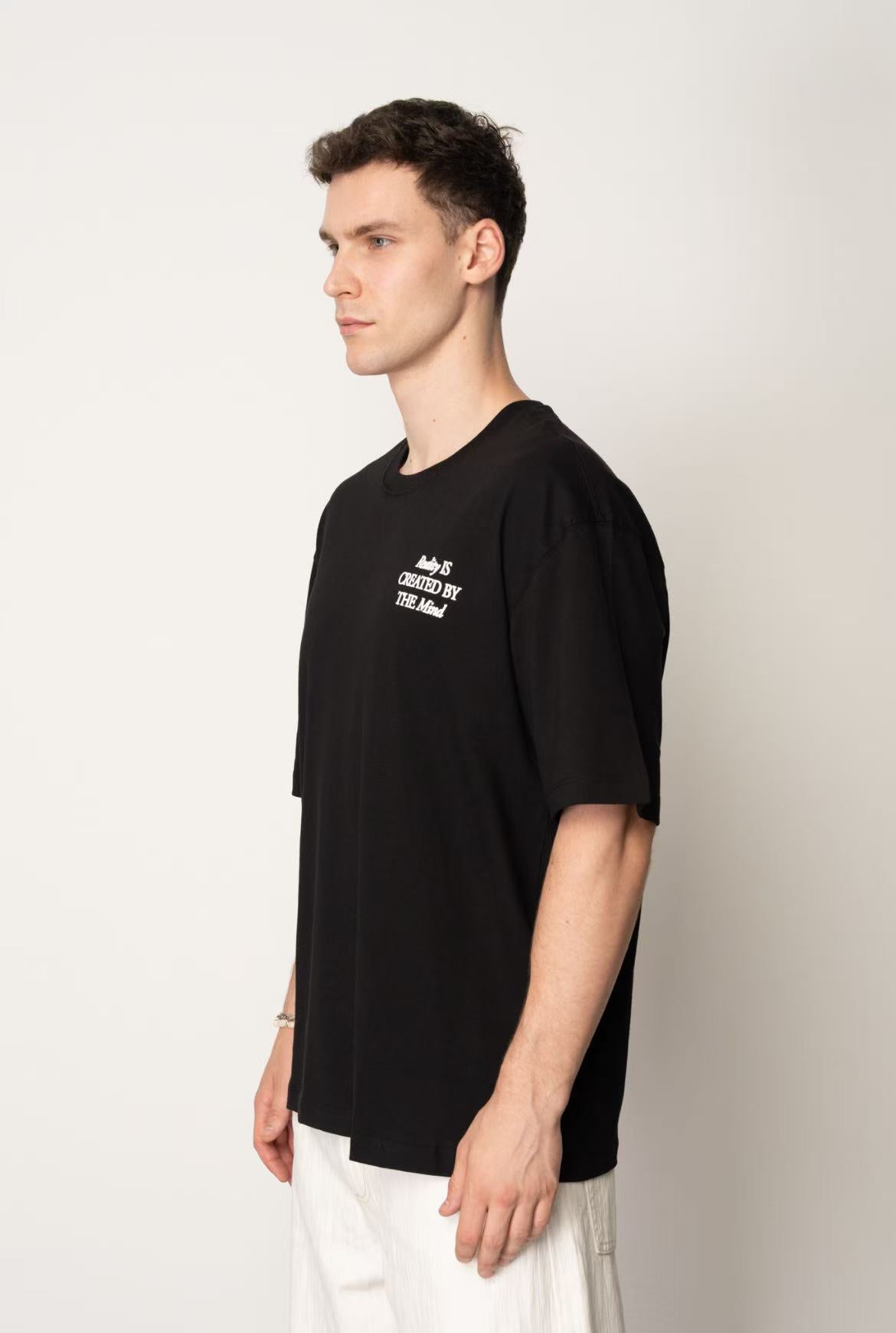 T-shirt Oversize Homme Noir – Imprimé Fleurs