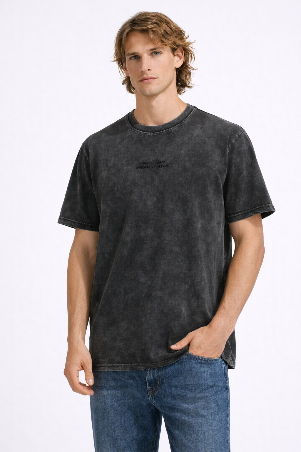 T-shirt Homme Washed Noir