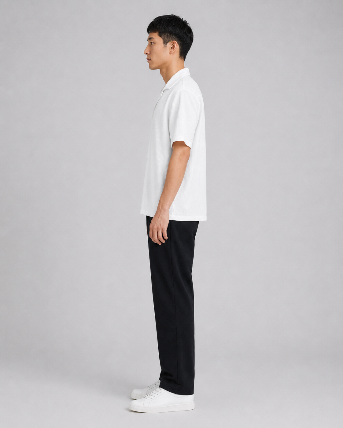Chemise plissée fluide blanc homme