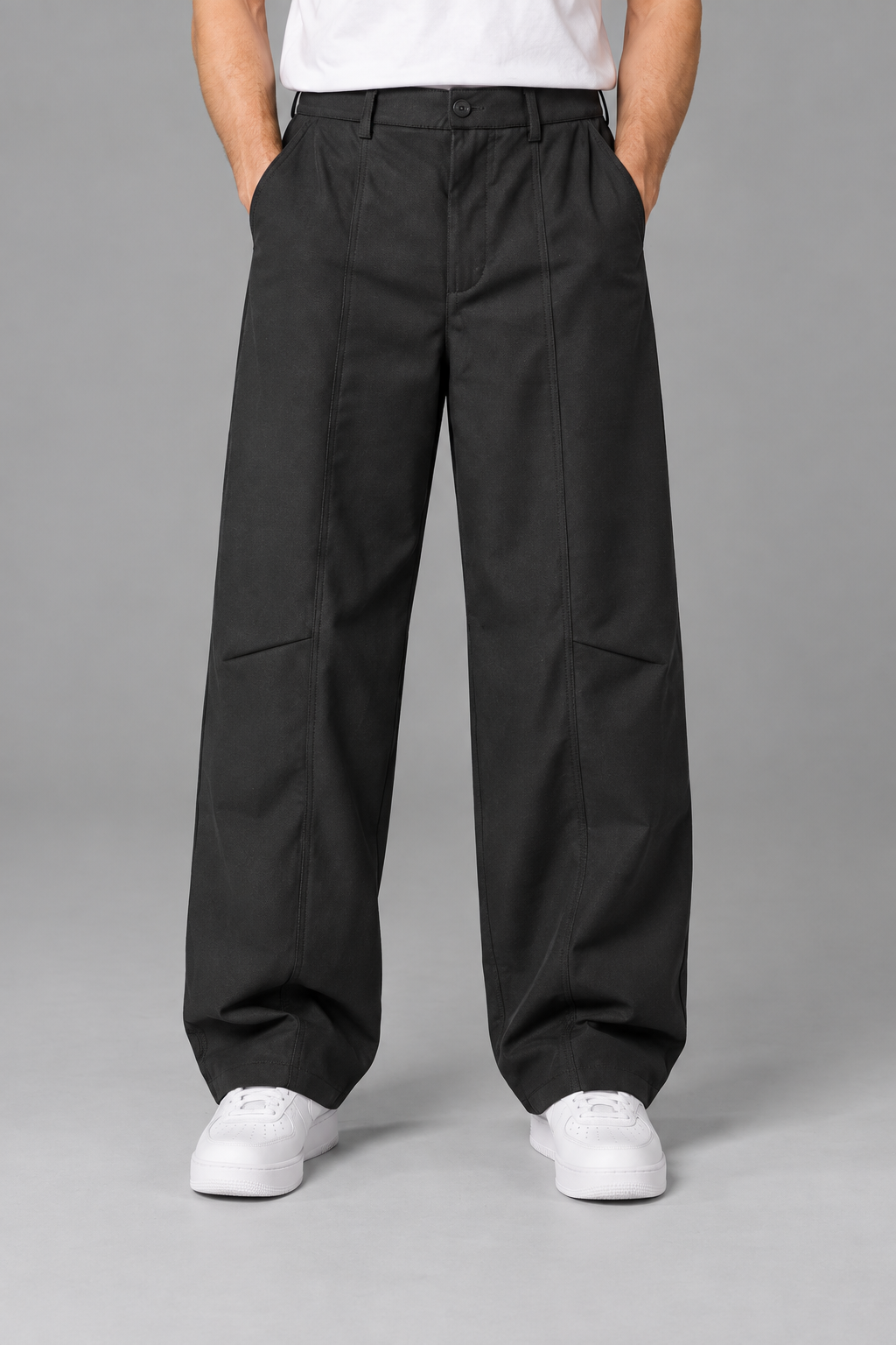 Pantalon Homme Noir Large