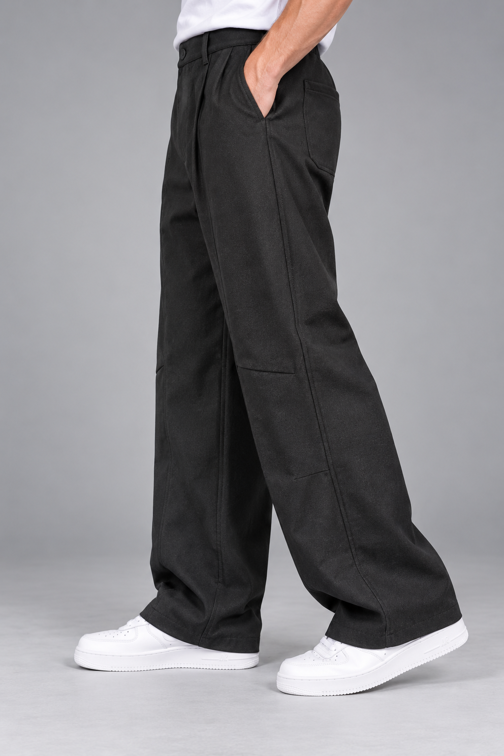 Pantalon Homme Noir Large