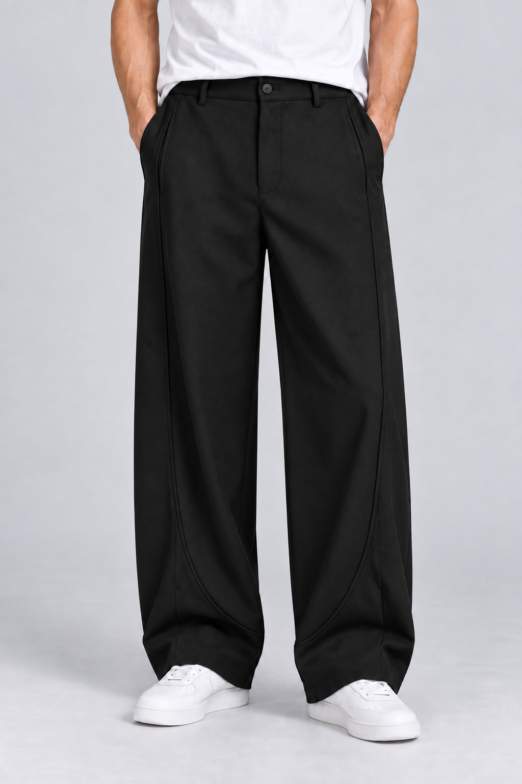 Pantalon Homme Noir Large