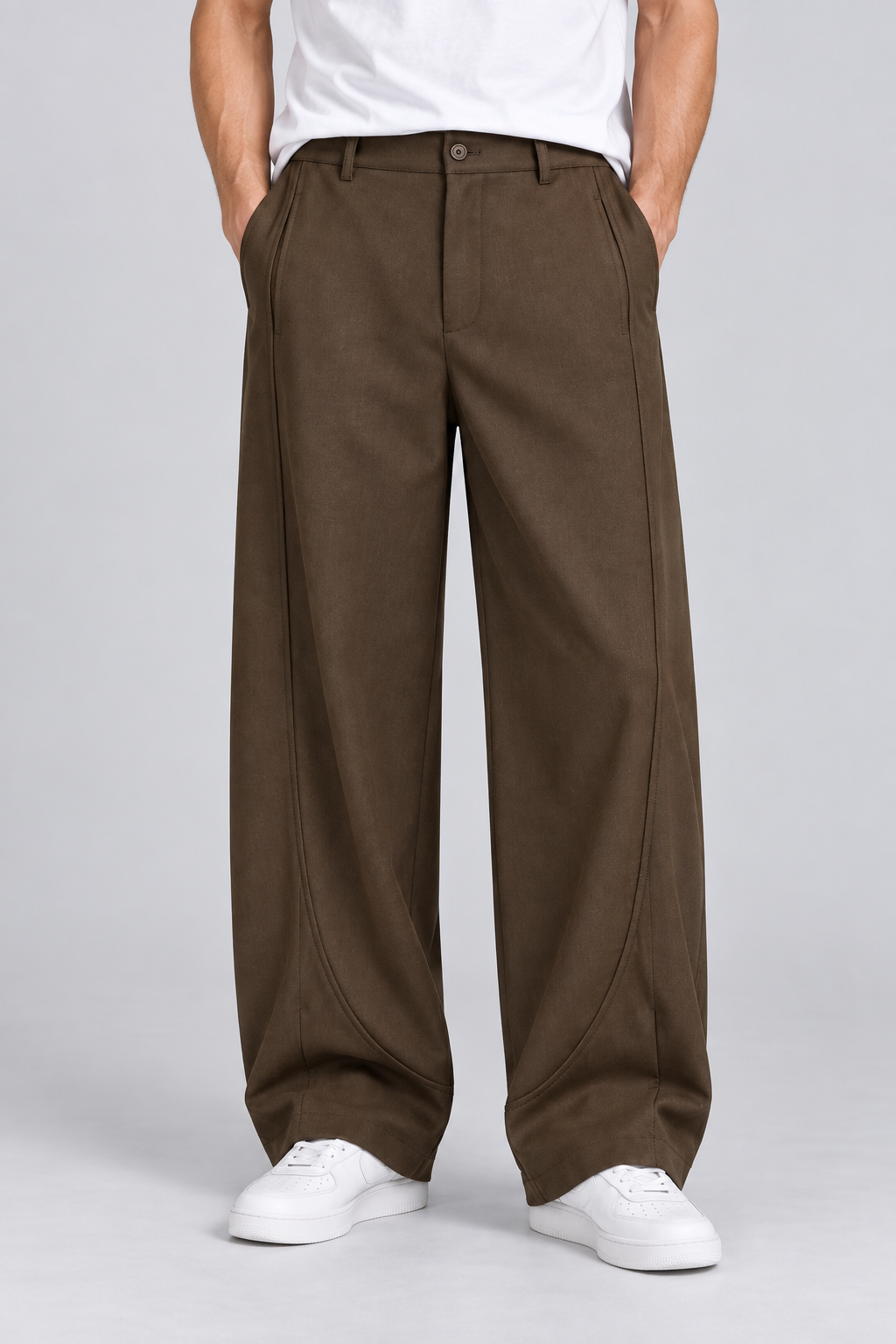 Pantalon Homme marron Large