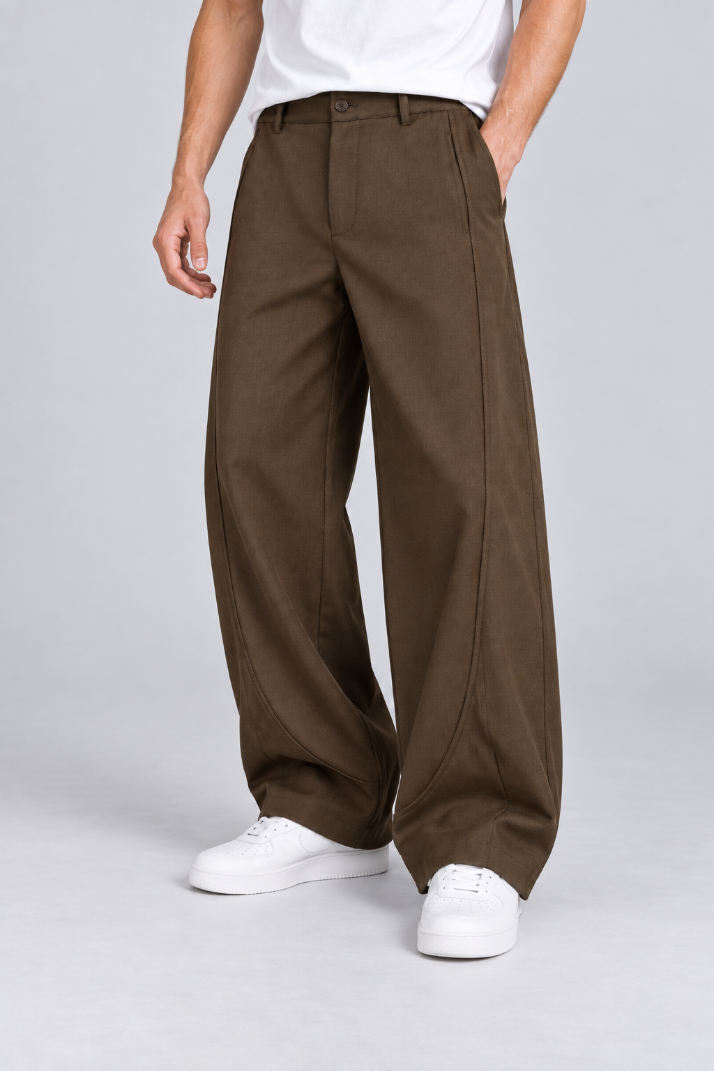 Pantalon Homme marron Large