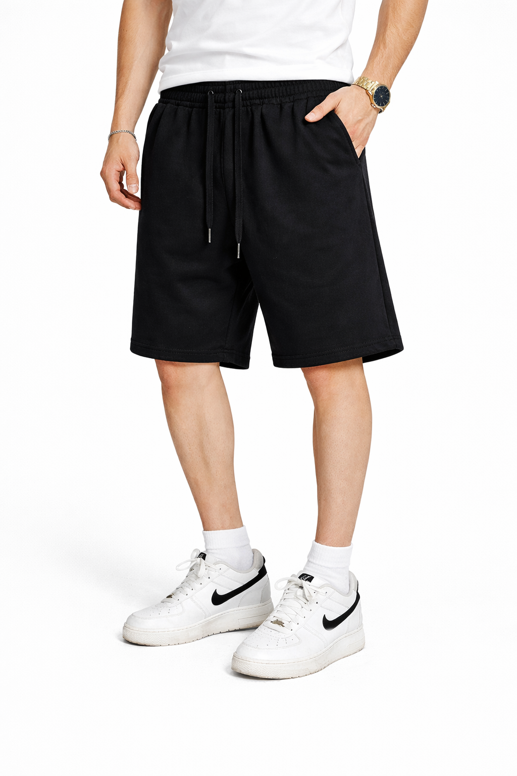 Bermuda homme avec cordon Noir