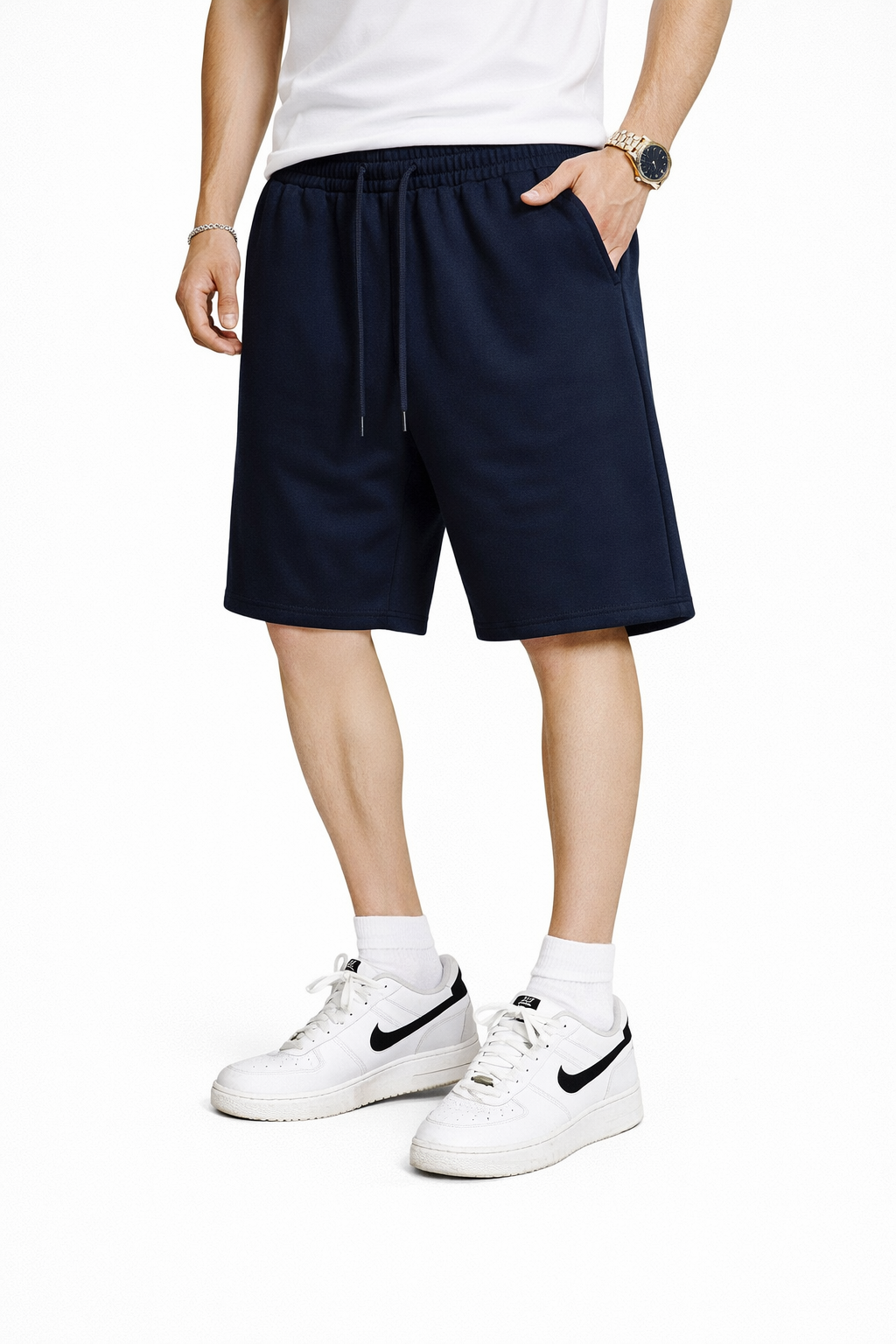 Bermuda homme avec cordon Marine