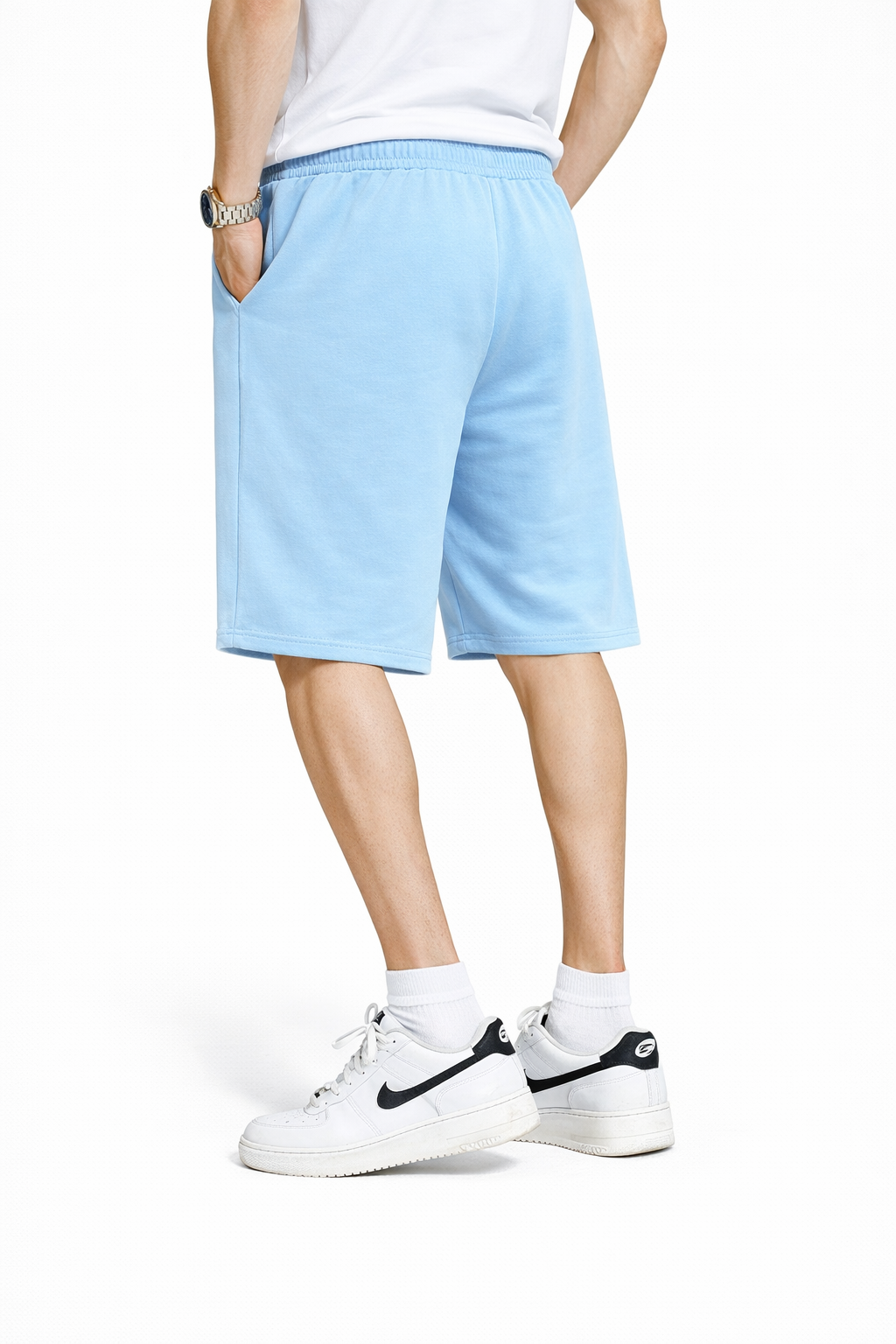 Bermuda homme avec cordon Bleu clair