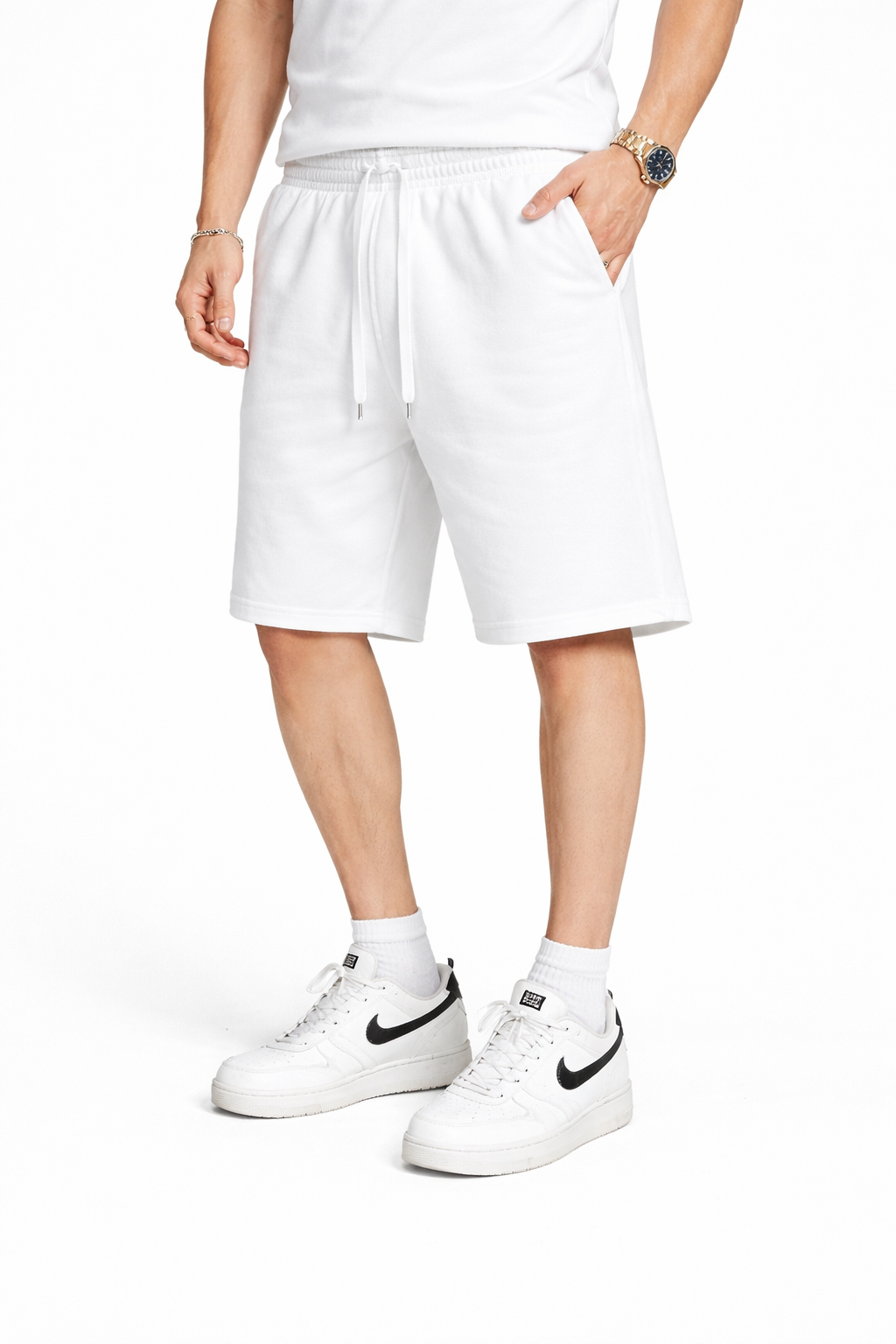 Bermuda homme avec cordon Blanc