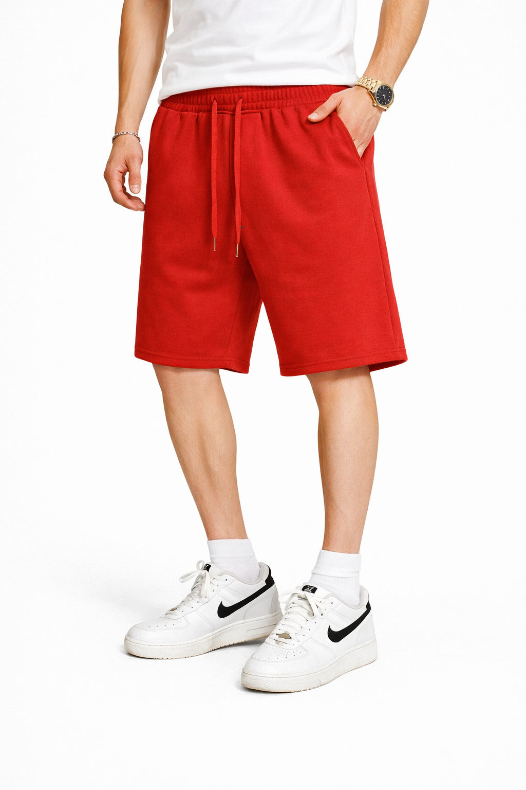 Bermuda homme avec cordon Rouge