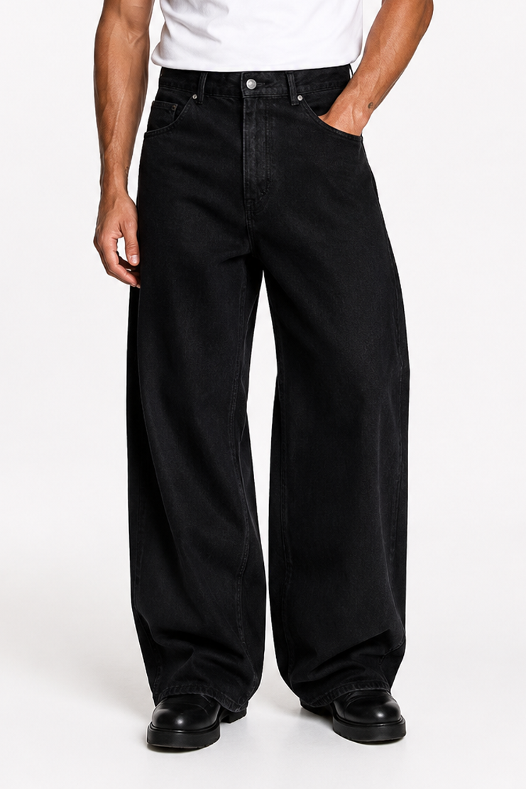 Jean homme noir coupe baggy