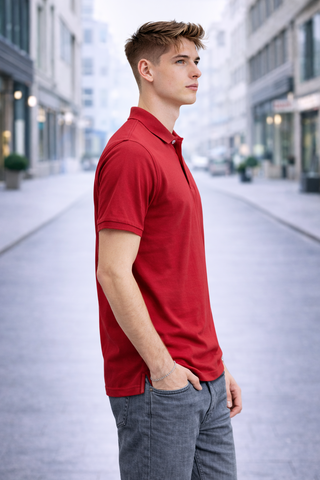 Polo homme rouge classique